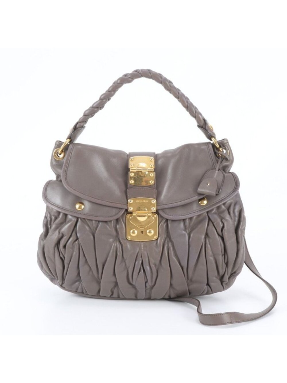Miu Miu Matelasse Cofer Leather 2-Way Shoulder Bag Crossbody Hand